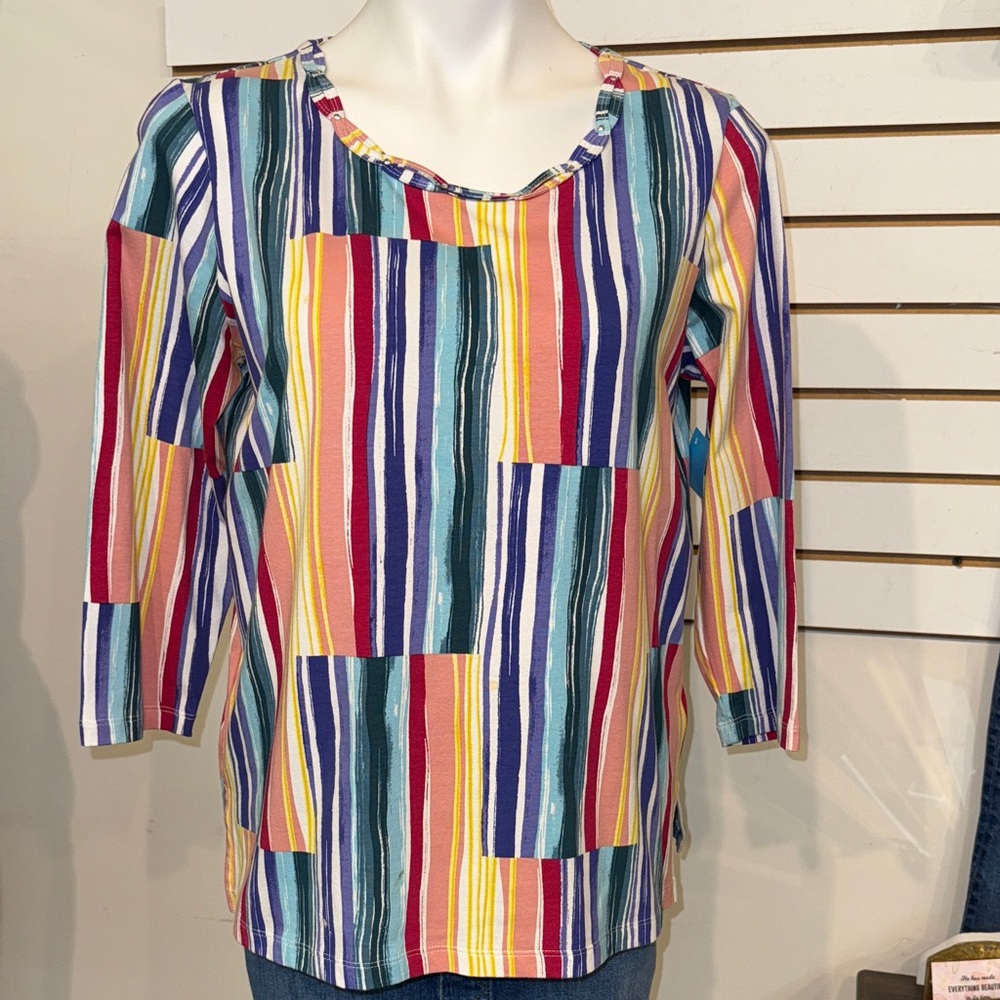 Alfred Dunner Colorful Striped Women's Top